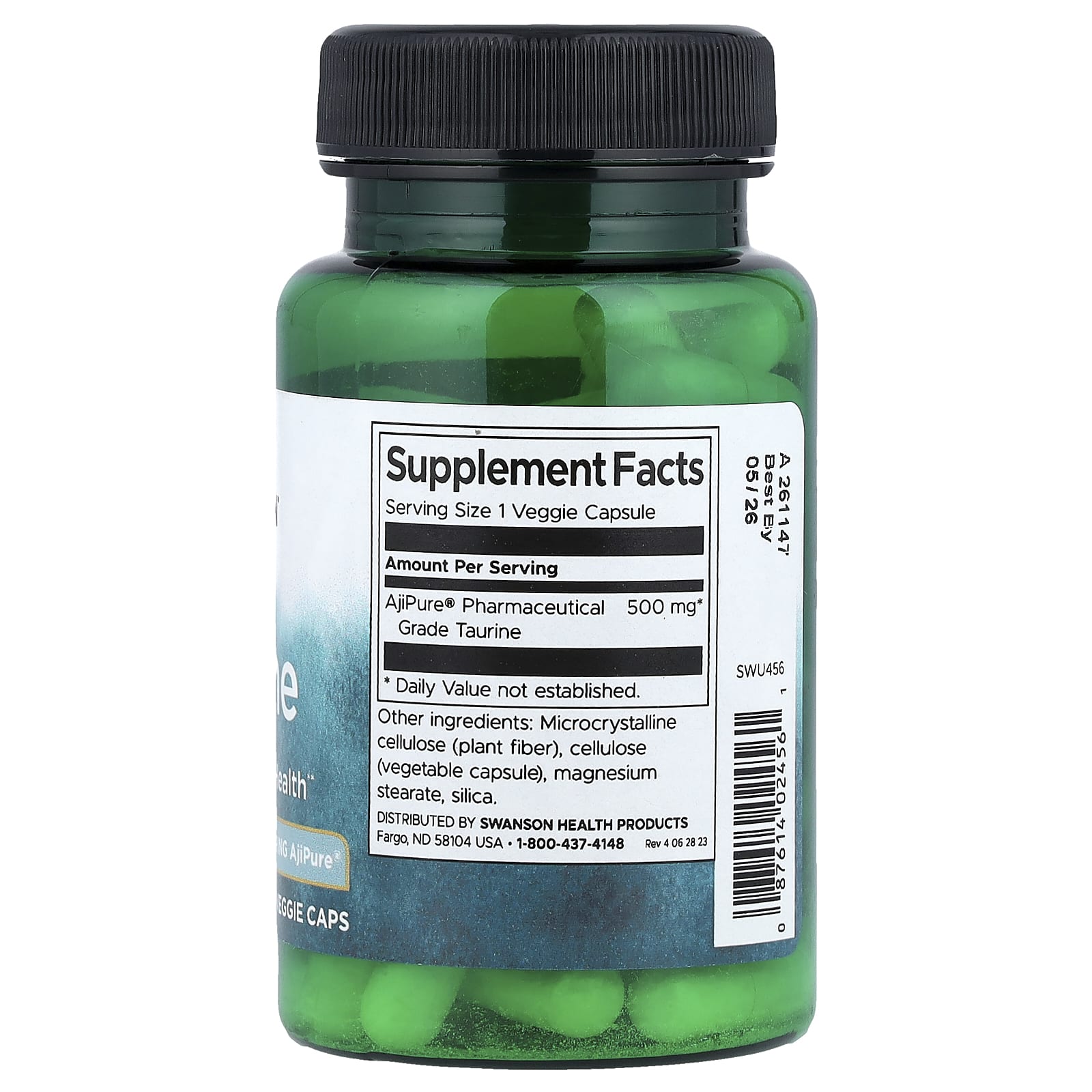 Taurina, 500mg, 60 vcaps, Swanson
