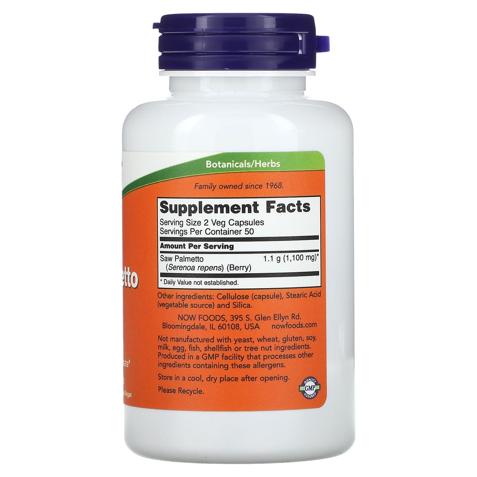 Bagas de Saw Palmetto - 550 mg, 100 vcaps, Now Foods