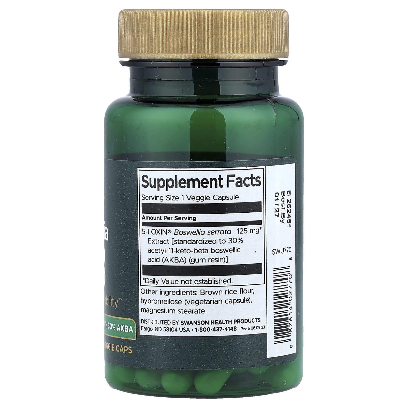 Boswellia de espectro completo 800 mg, 60 cápsulas, Swanson