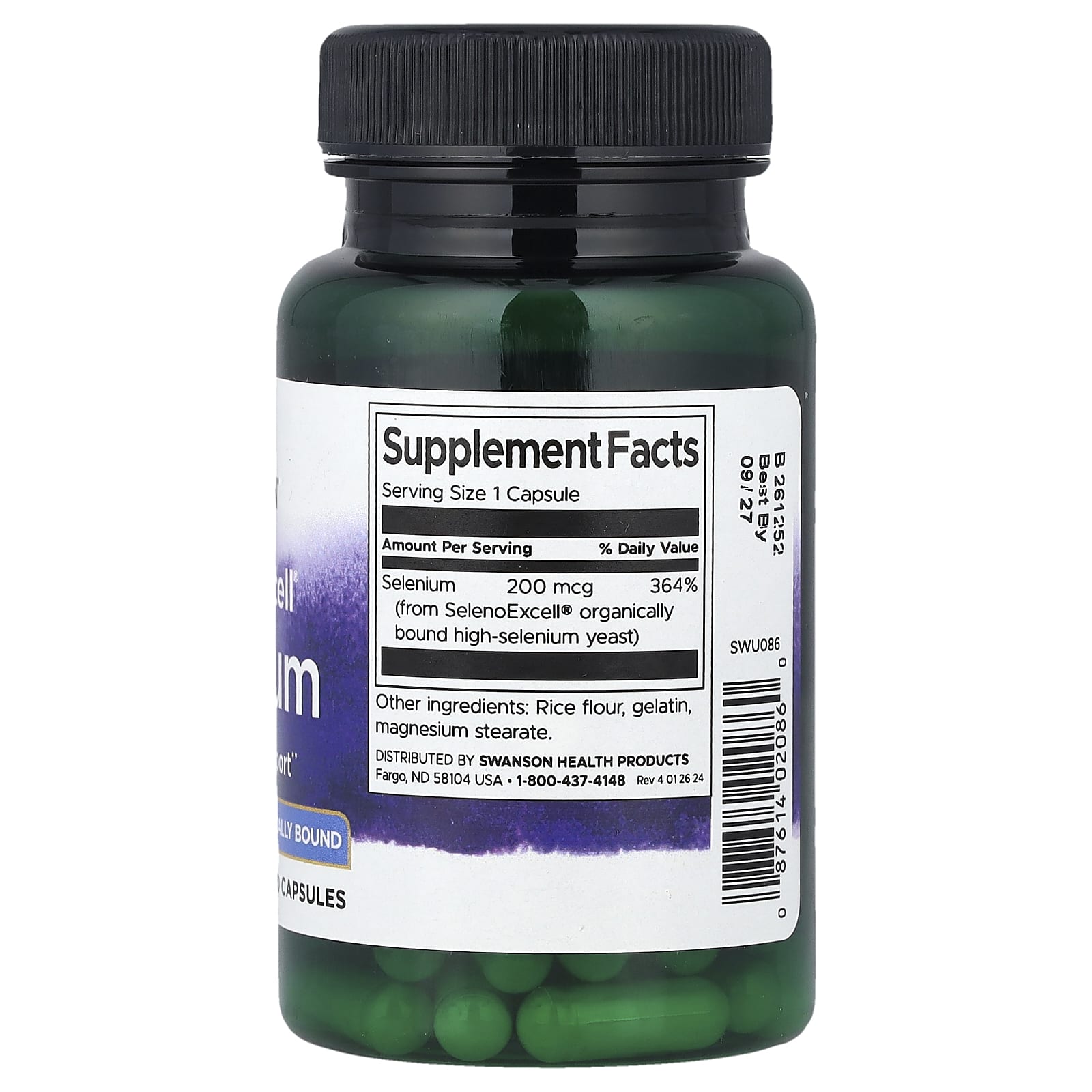 SelenoExcell Selênio, 200mcg, 60 caps, Swanson