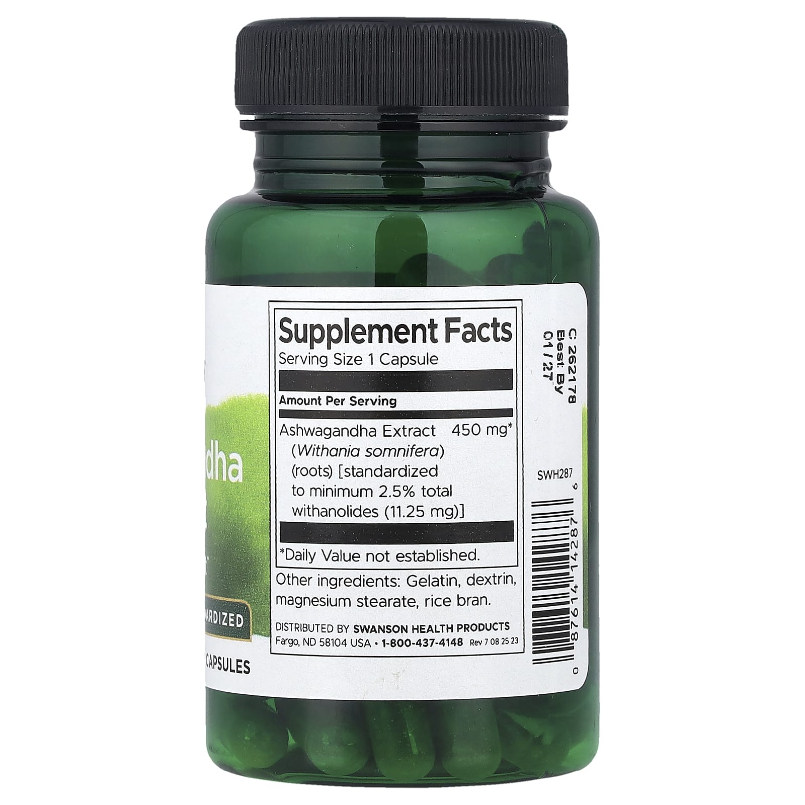 Extrato de Ashwagandha, 450 mg, 60 caps, Swanson