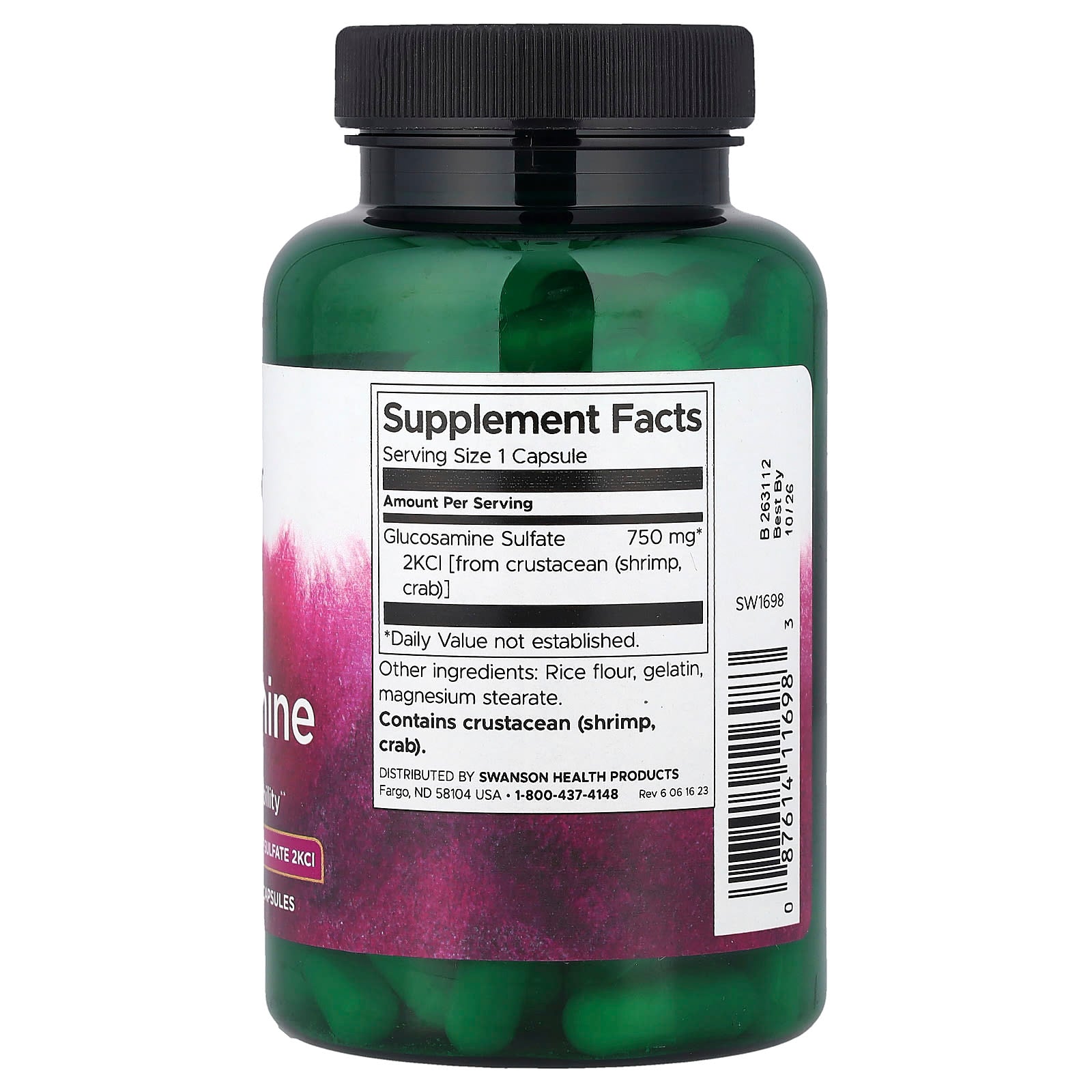 Mega Glucosamina, 750mg, 120 caps, Swanson