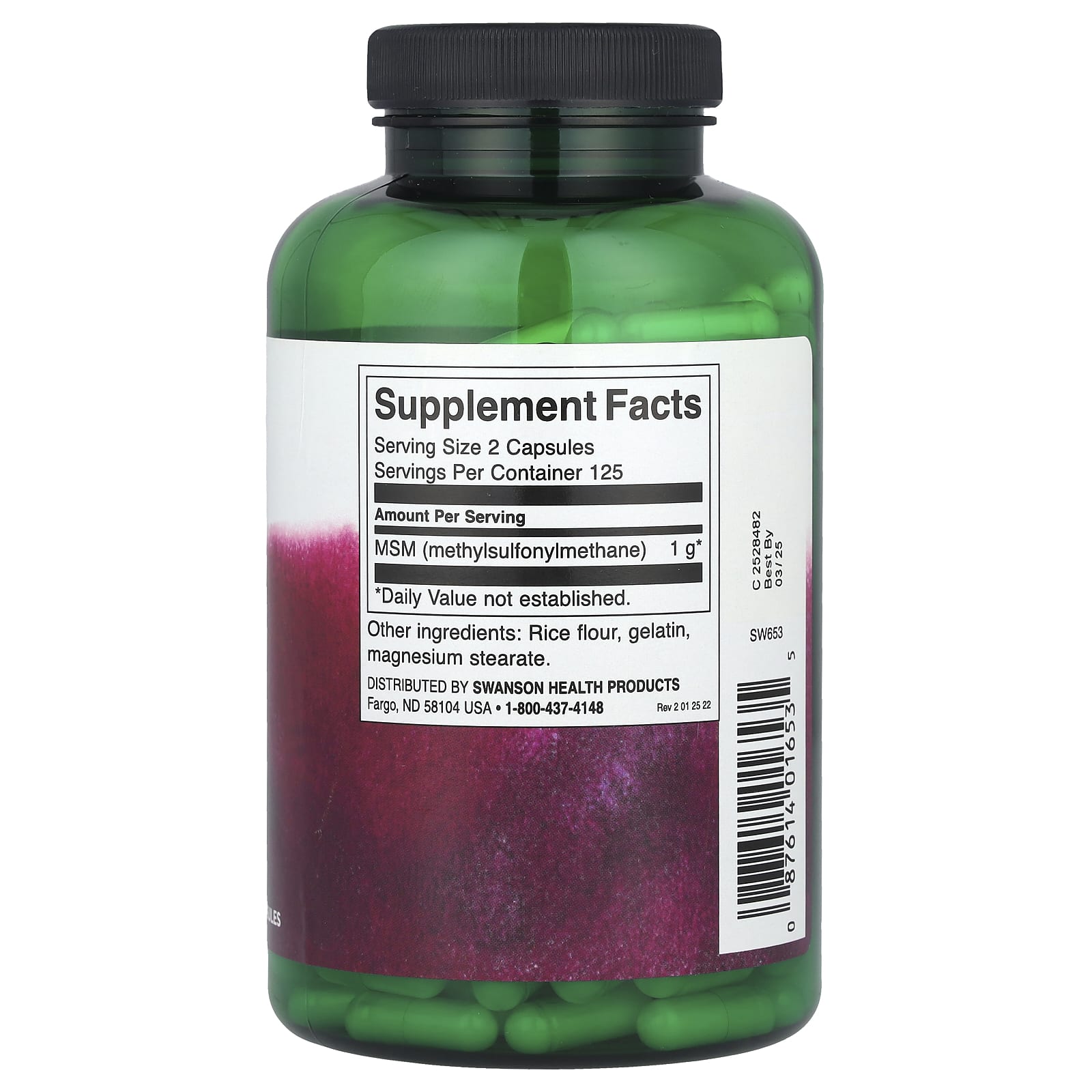 MSM - 500mg, 250 caps, Swanson