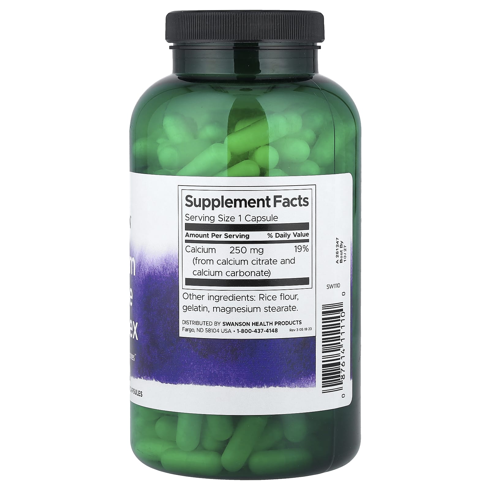 Complexo de Citrato de Cálcio - 250mg, 300 caps, Swanson