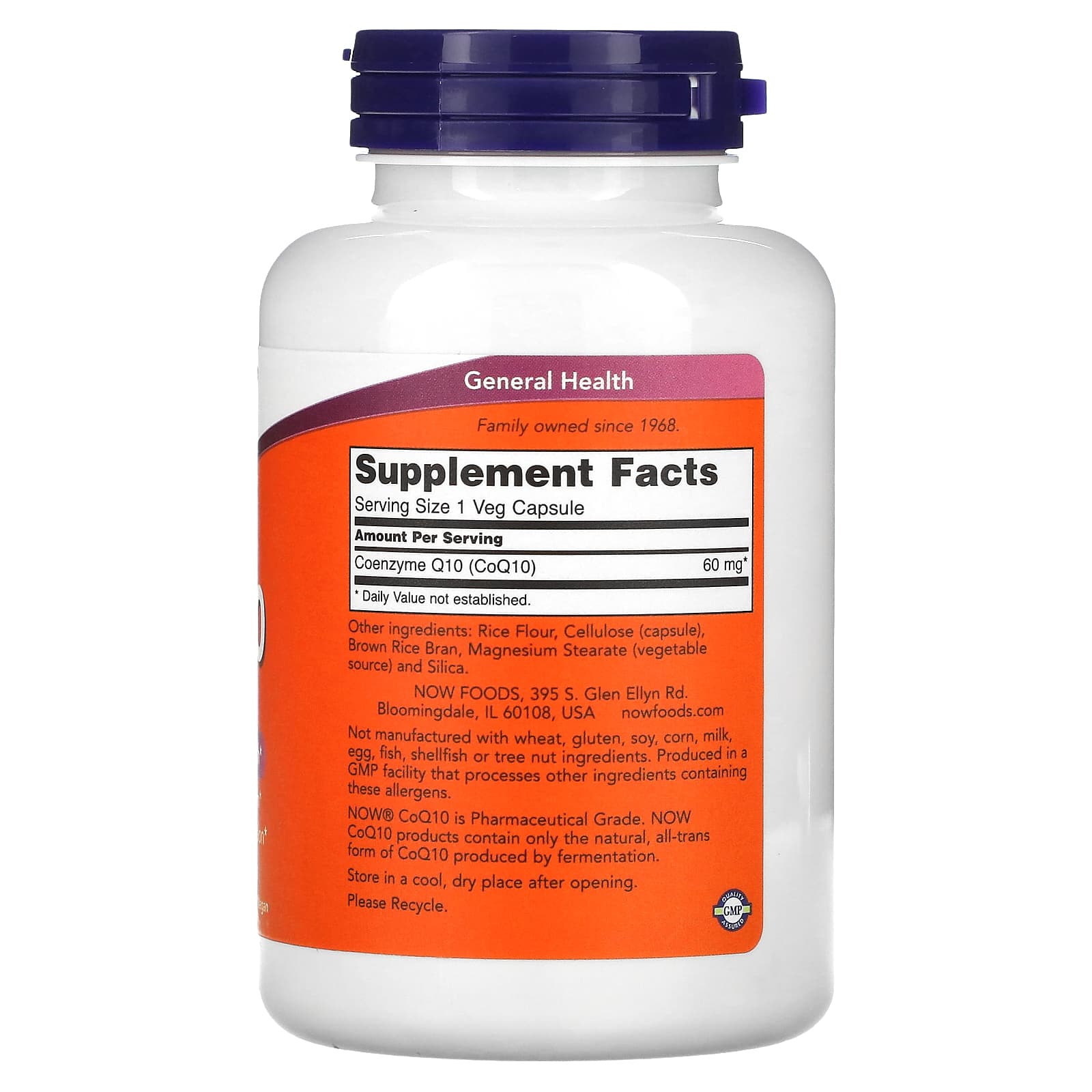 CoQ10 - 60mg, 180 vcaps, Now Foods