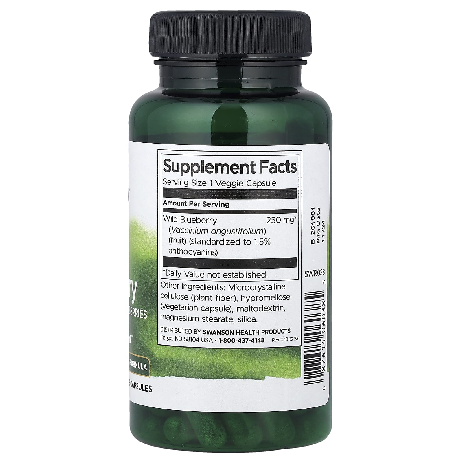 Mirtilo Selvagem, 250mg, 90 vcaps, Swanson