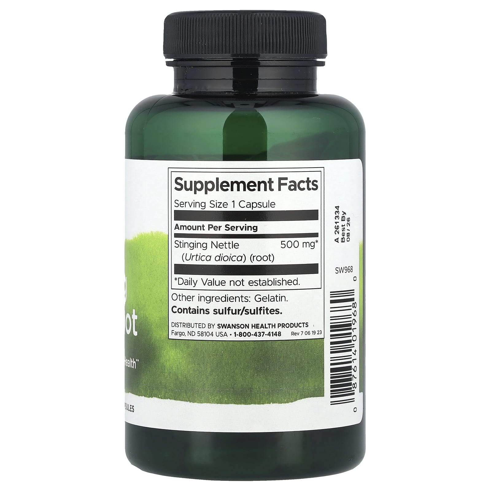 Raiz de urtiga, 500mg, 100 caps, Swanson
