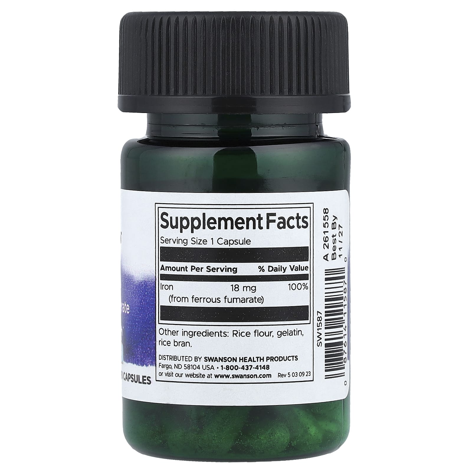 Ferro (Fumarato Ferroso), 18mg, 60 caps, Swanson