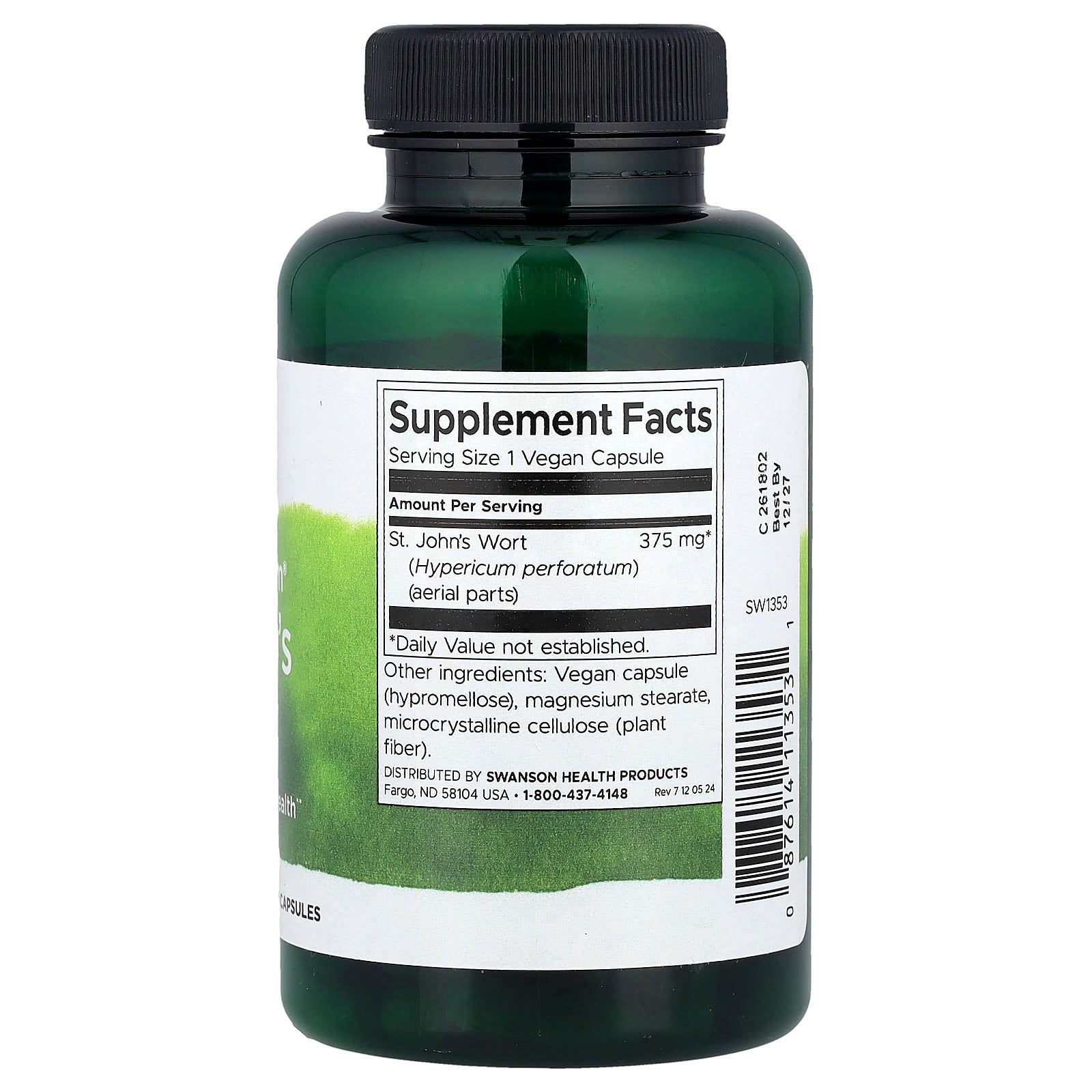 Erva de São João - 375 mg, 120 caps, Swanson