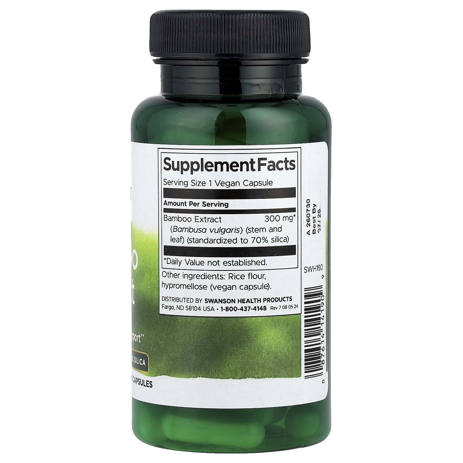 Extrato de Bambu 300 mg, 60 Cápsulas, Swanson