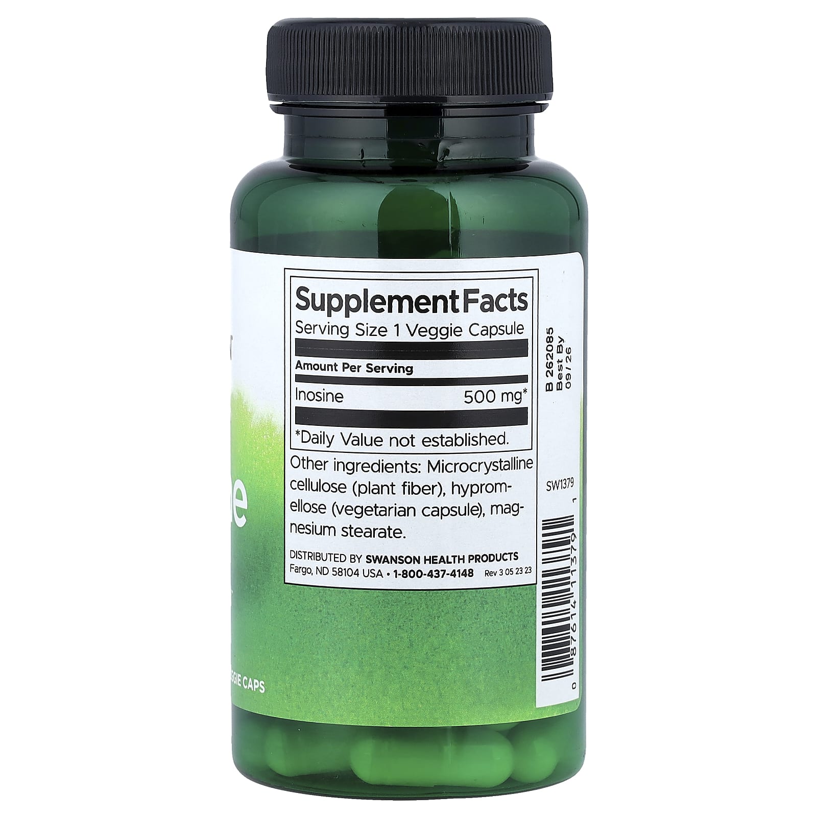 Inosina 500 mcg, 60 Cápsulas, Swanson