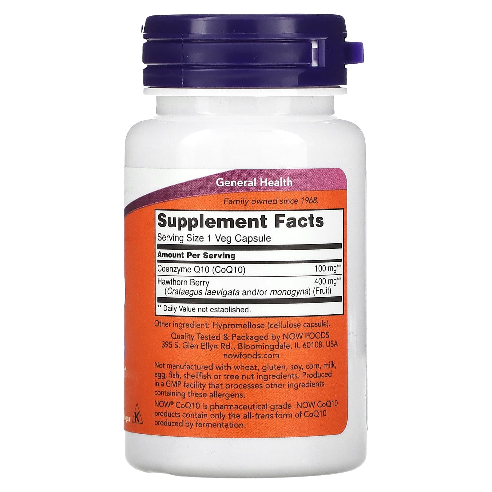 CoQ10 com Espinheiro - 100mg, 30 vcaps, Now Foods