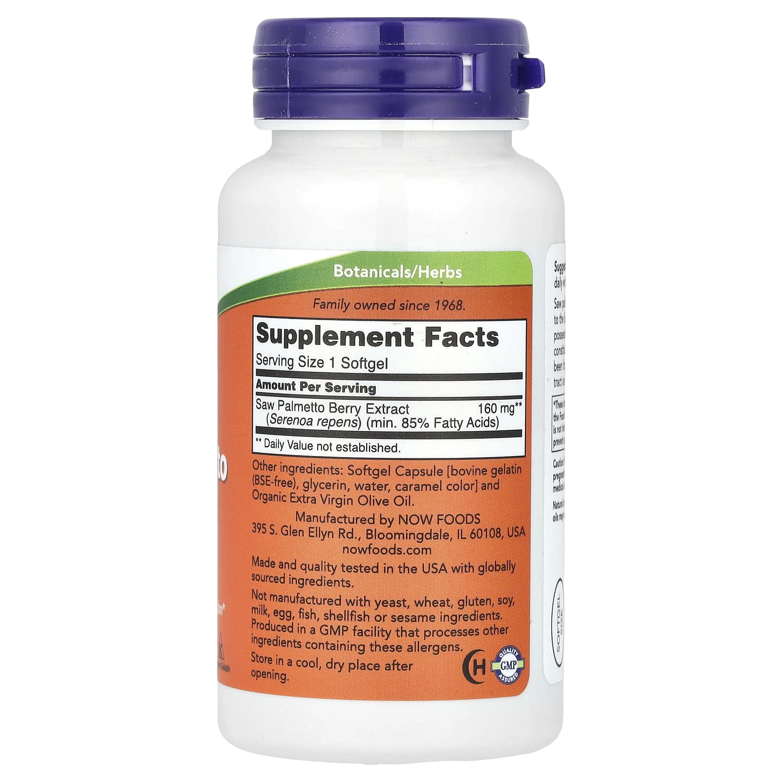 Extrato de Saw Palmetto - 160mg, 120 softgels, Now Foods