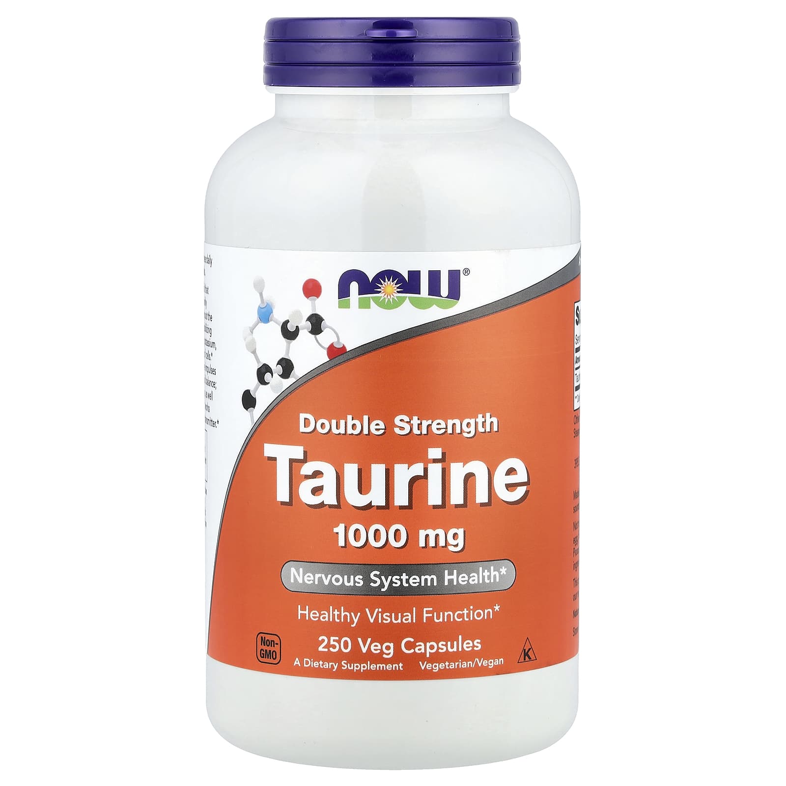 Taurina, Dupla Potência 1000 mg, 250 Cápsulas Vegetarianas, Now Foods