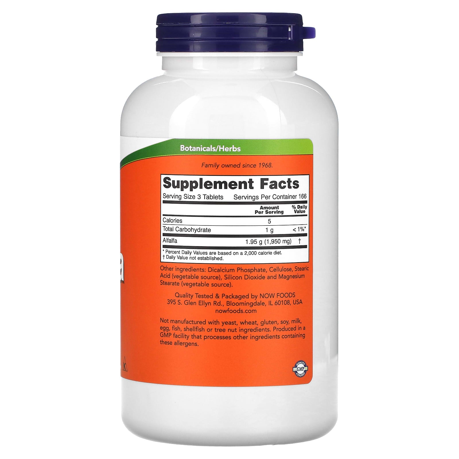 Alfafa - 650mg, 500 comprimidos, Now Foods