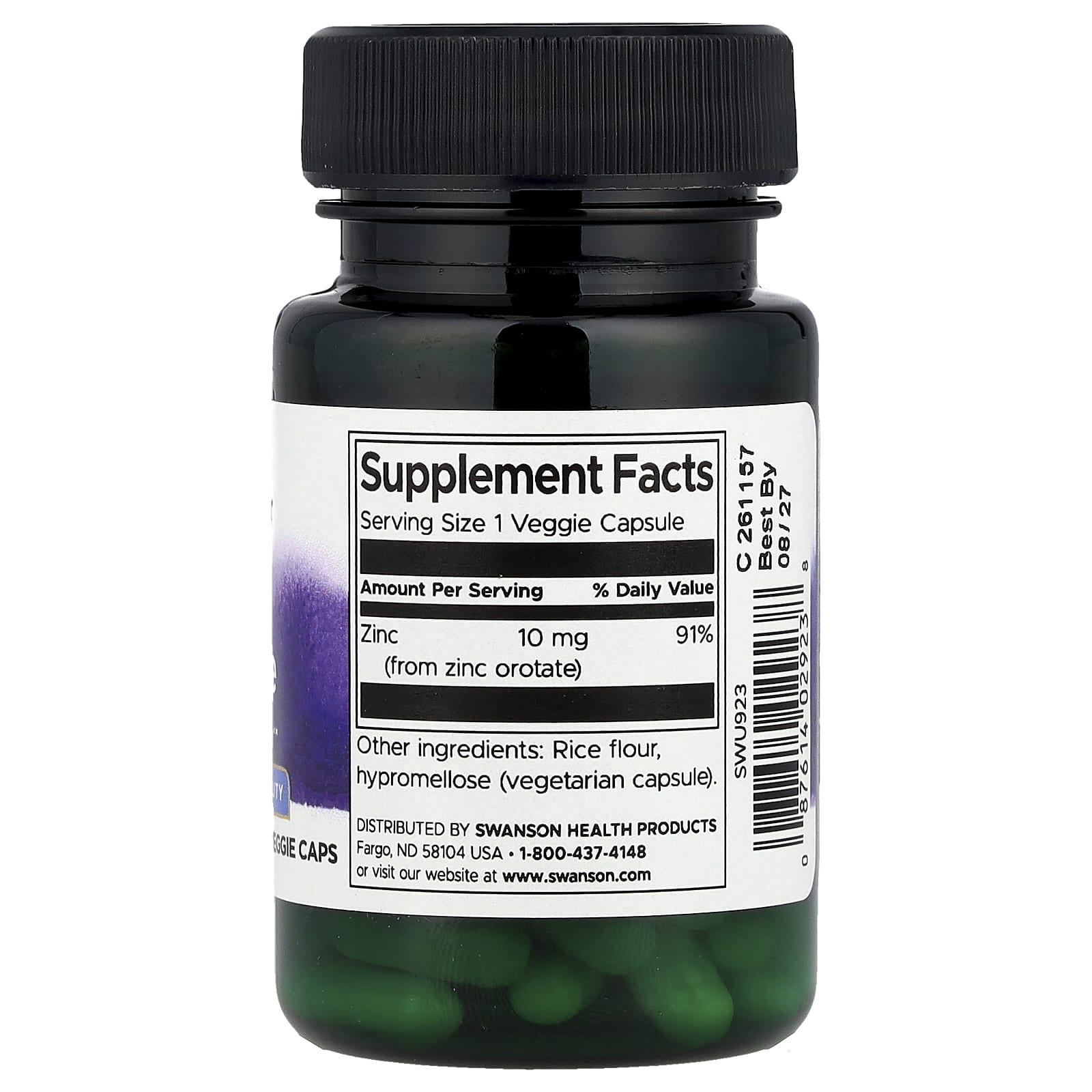 Orotato de zinco, 60 vcaps, Swanson