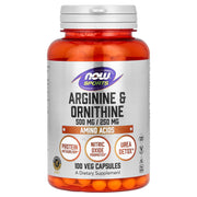 Arginina e Ornitina - Arginina e Ornitina, 100 vcaps, Now Foods