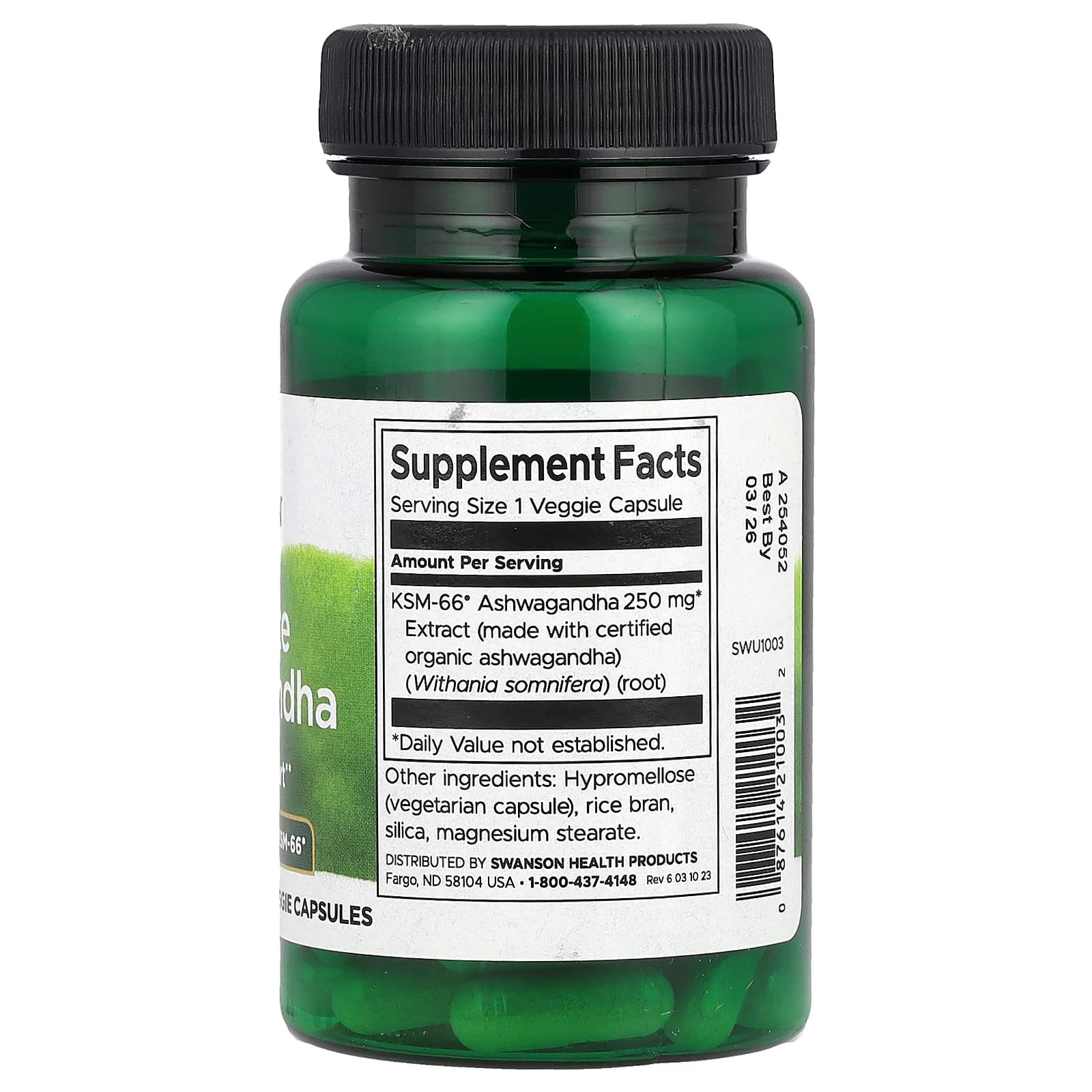 Ashwagandha Ultimate KSM - 66, 250 mg, 60 vcaps, Swanson