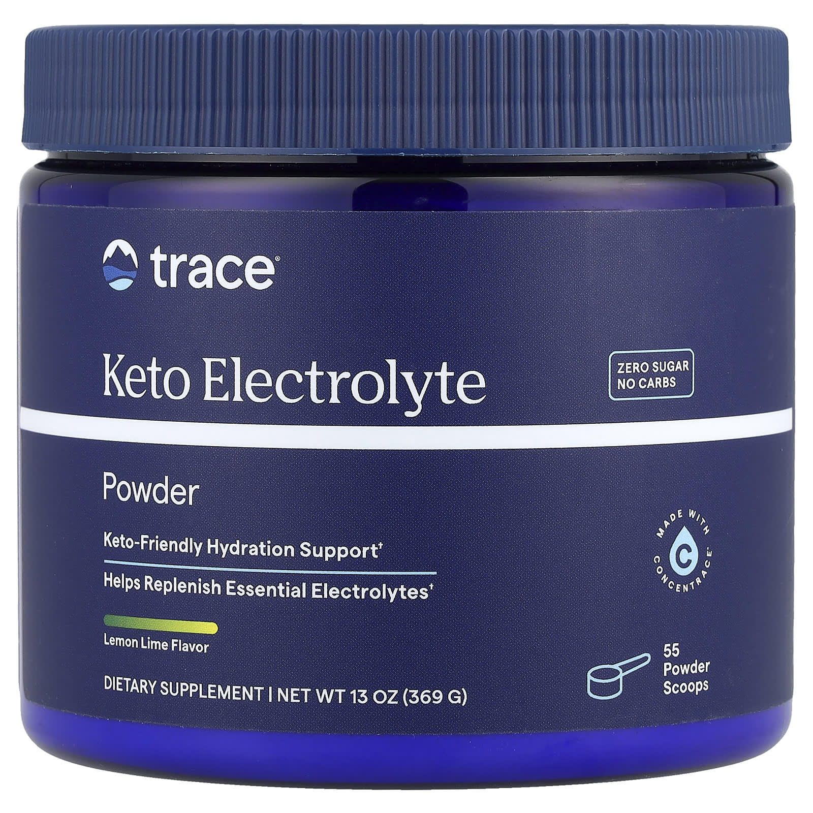 Pó de eletrólito cetogênico, limão e lima, 369 g (13 oz), Trace Minerals Research