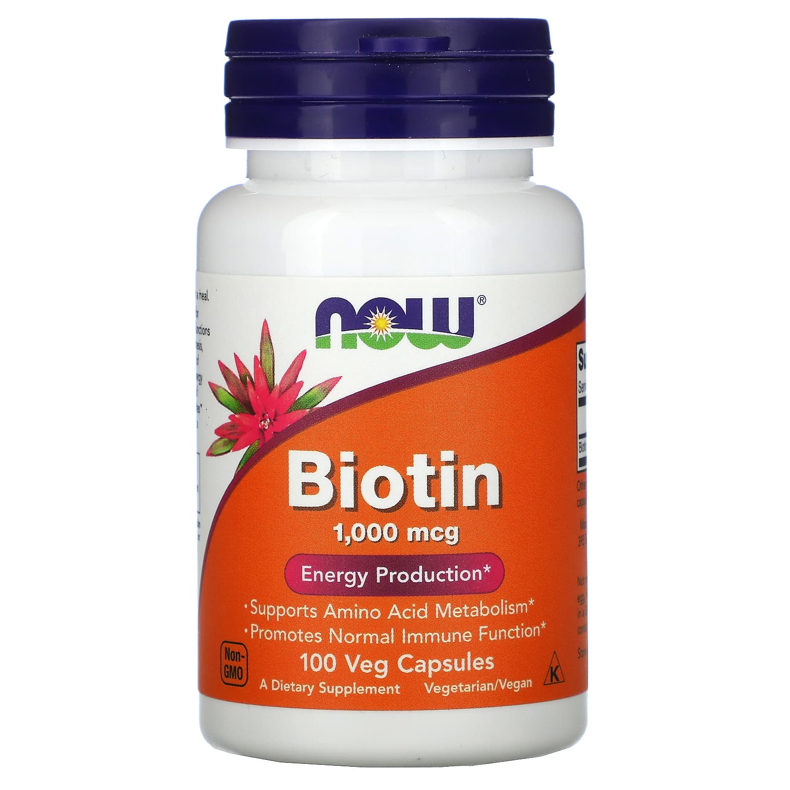 Biotina - 1000mcg, 100 vcaps, Now Foods
