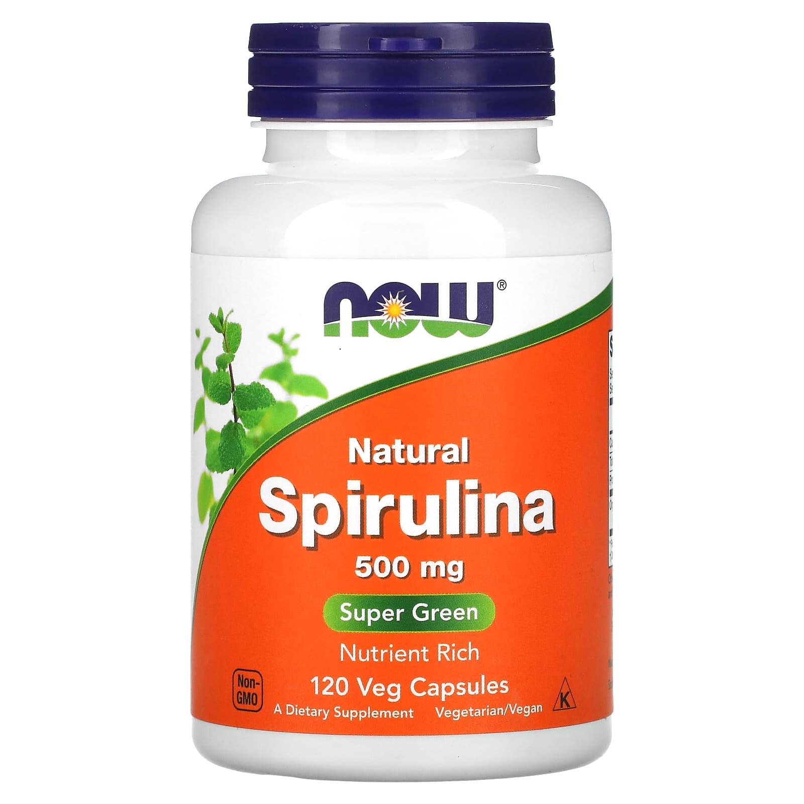 Espirulina - Natural, 500mg, 120 vcaps, Now Foods