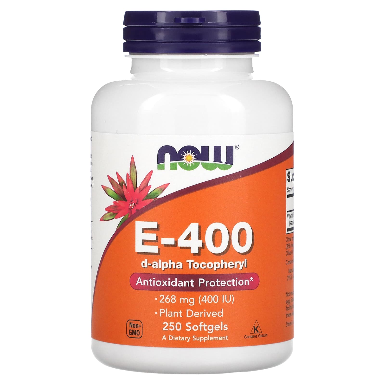 Vitamina E-400 - Natural, 250 softgels, Now Foods