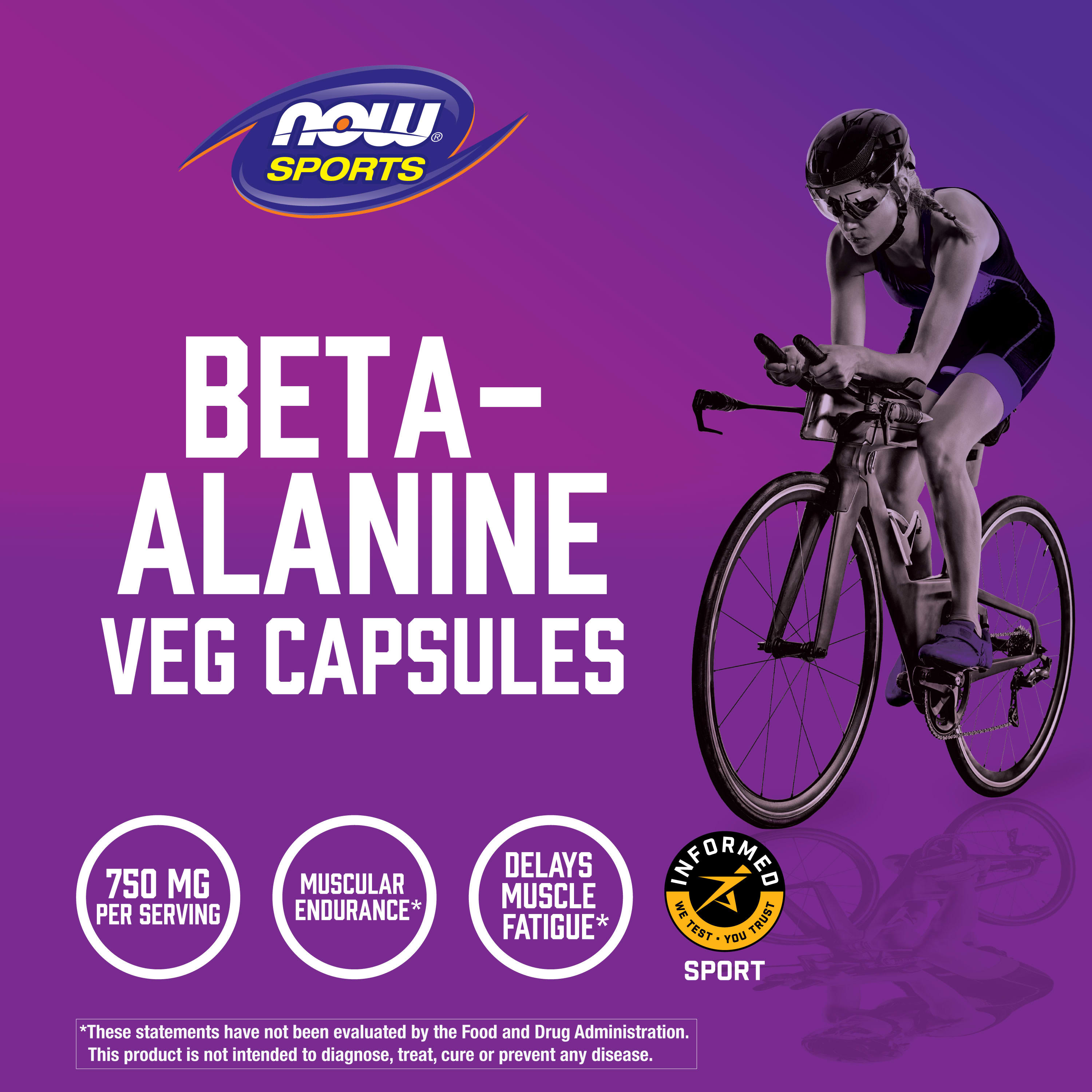 Beta-Alanina - 750mg, 120 caps, Now Foods