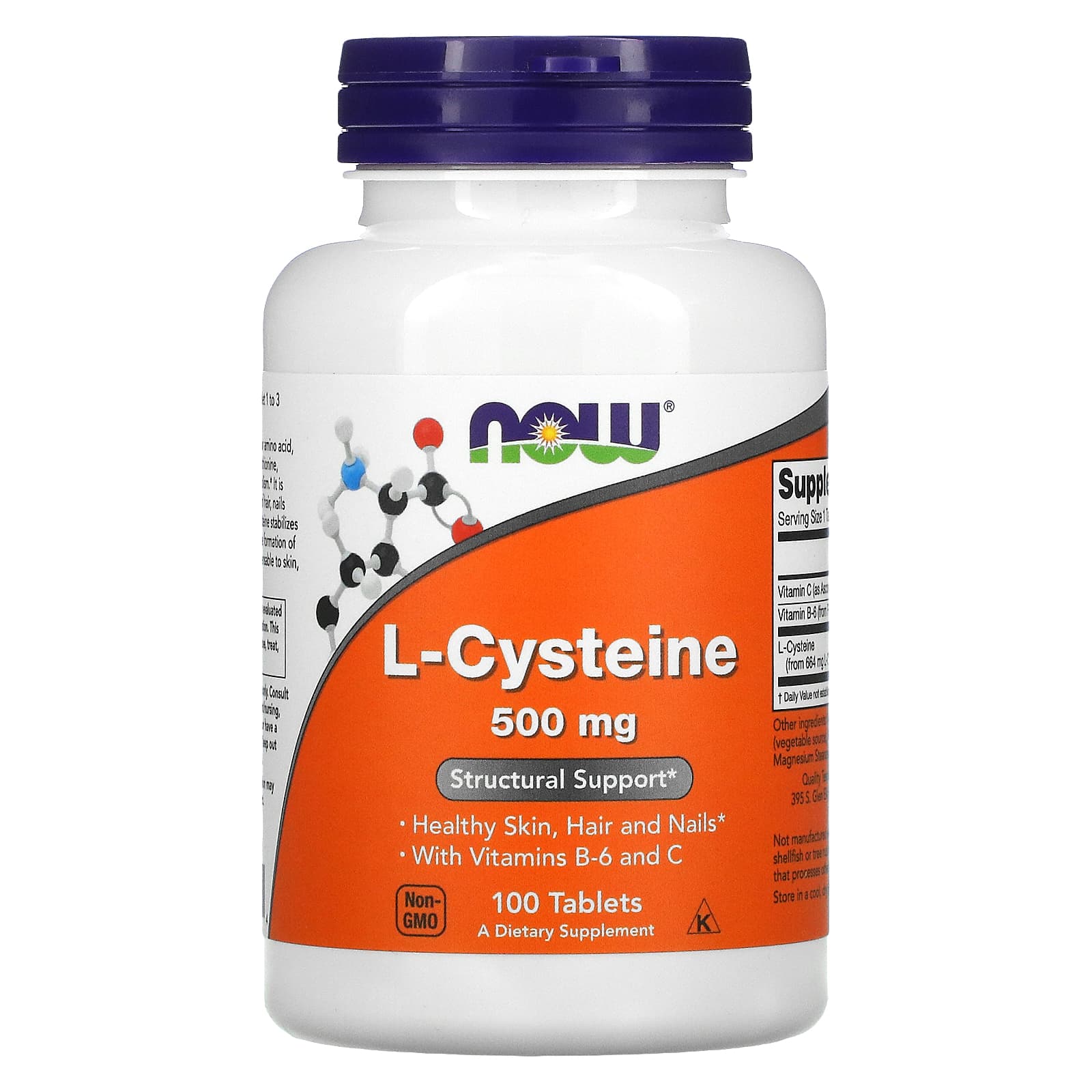 L-Cisteína 500 mg, 100 Comprimidos, Now Foods