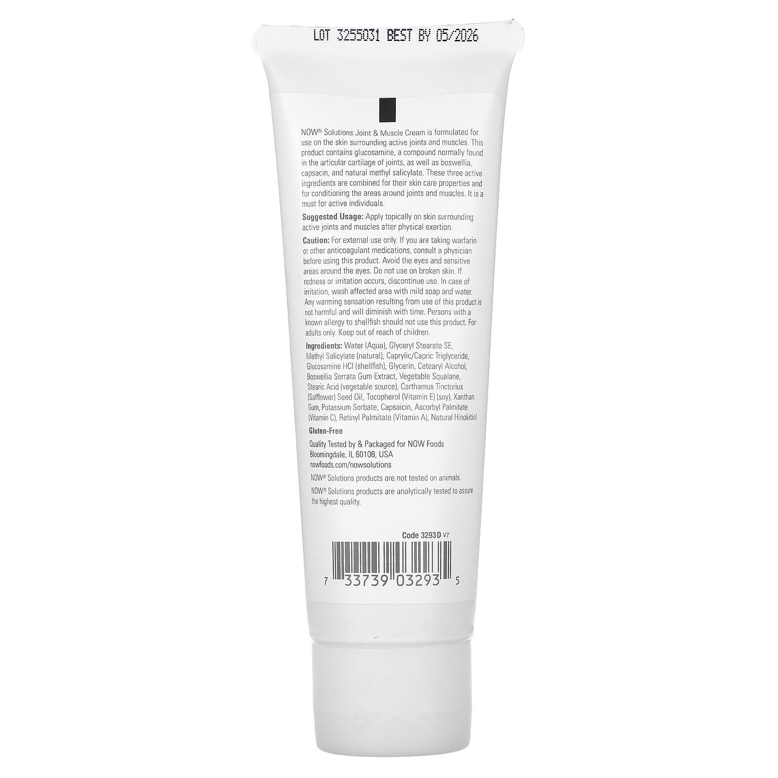 Creme para articulações e músculos, 118 ml., Now Foods