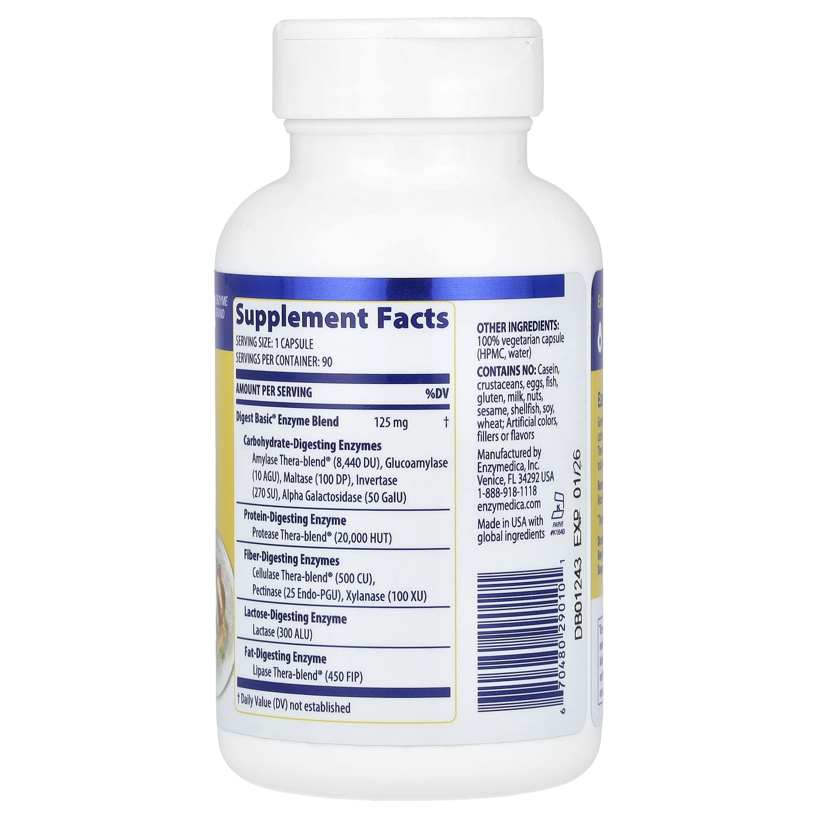 Digest Basic - 90 cápsulas - Enzymedica