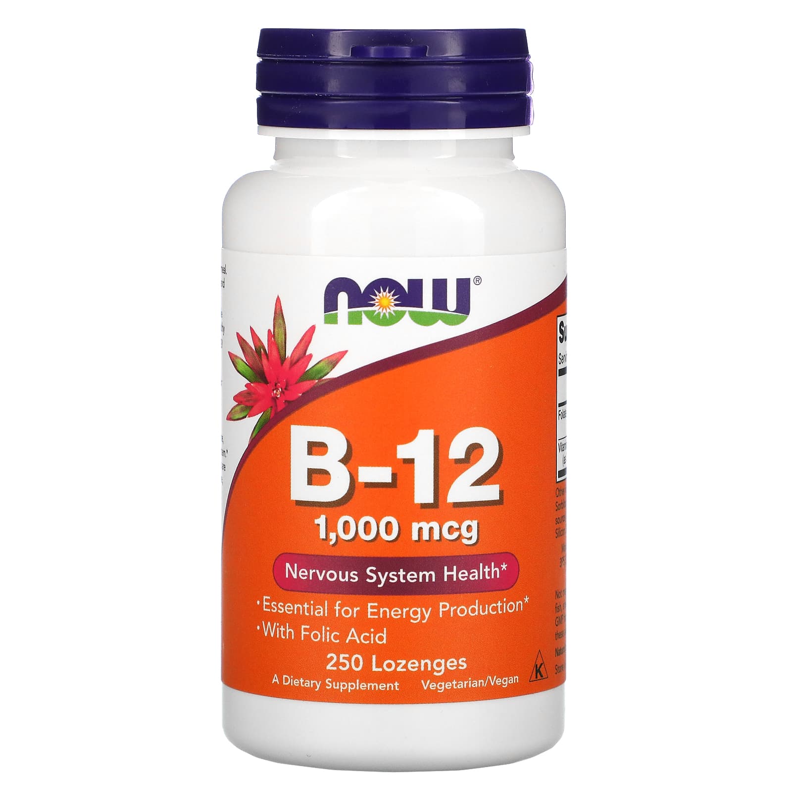 Vitamina B-12, 1000 mcg, 250 pastilhas, Now Foods