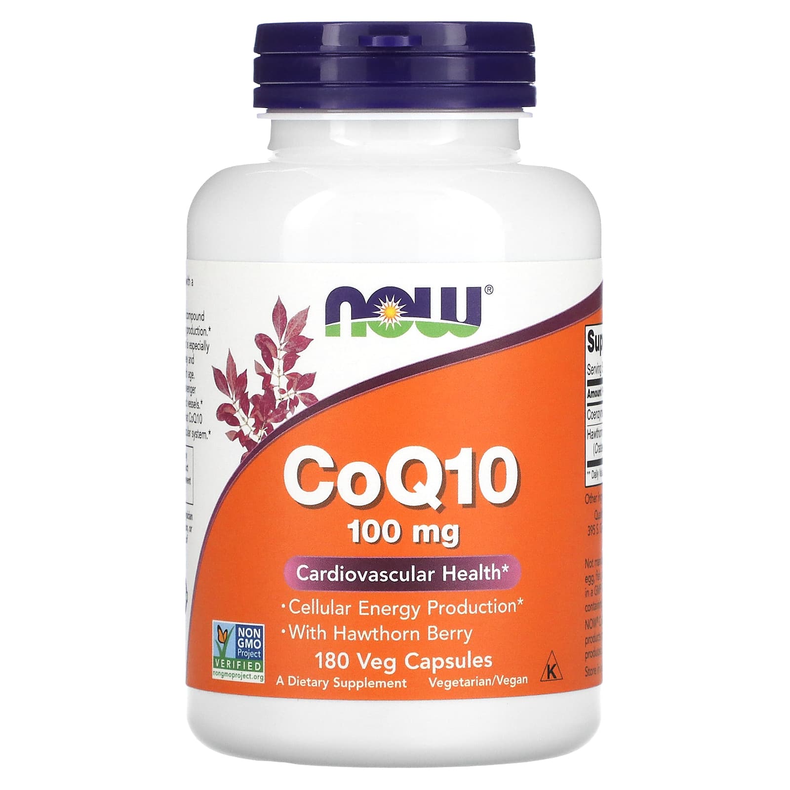 CoQ10 100 mg com espinheiro, 180 cápsulas vegetais, Now Foods