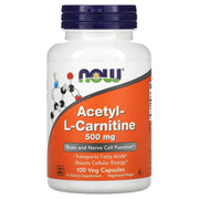 Acetil-L-Carnitina 500 mg, 100 Cápsulas Vegetarianas, Now Foods