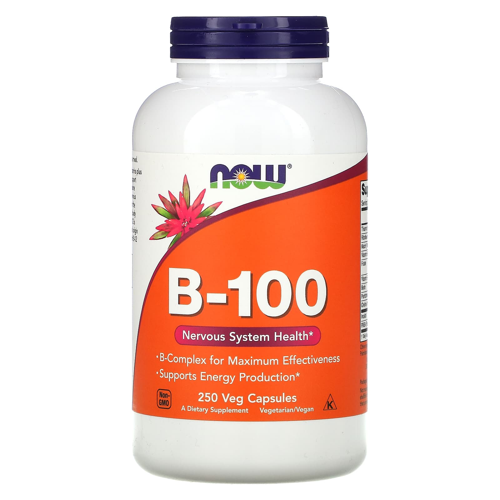 Vitamina B-100 - Vitamina B-100, 250 vcaps, Now Foods