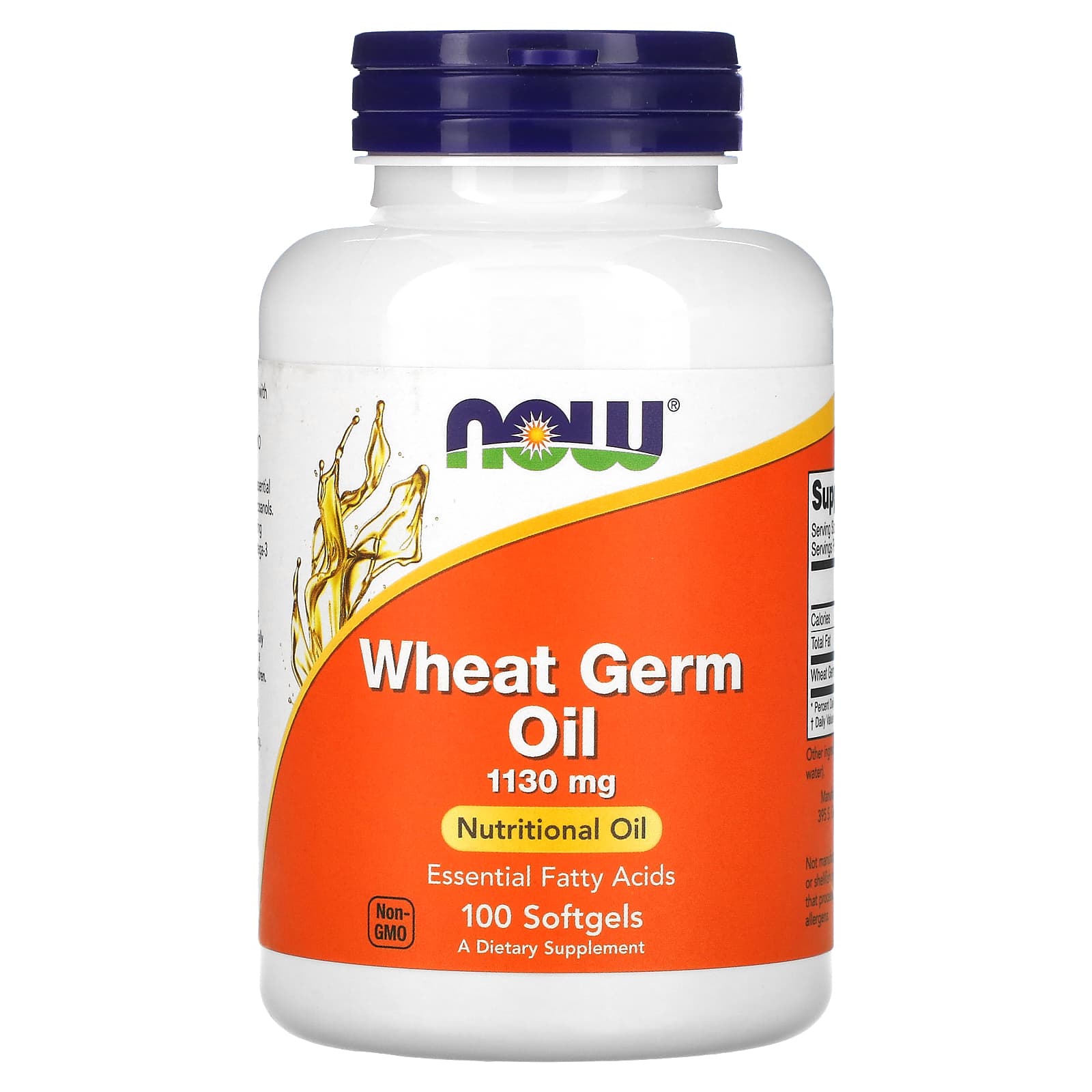 Óleo de gérmen de trigo - 1130 mg, 100 softgel, Now Foods