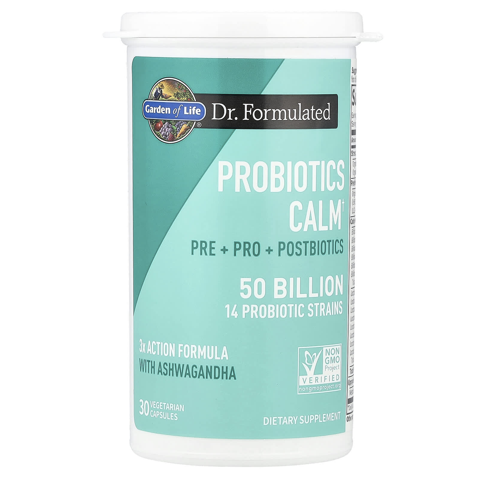Probióticos Formulados pelo Dr. Calm 50 Billion - 30 cápsulas, Garden of Life
