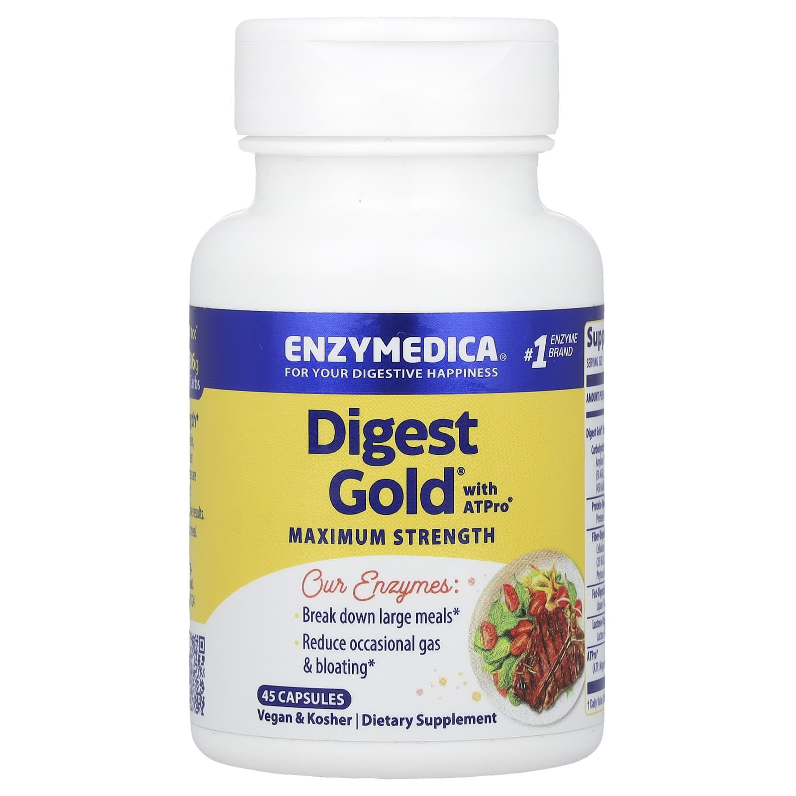 Digest Gold com ATPro - 45 cápsulas - Enzymedica