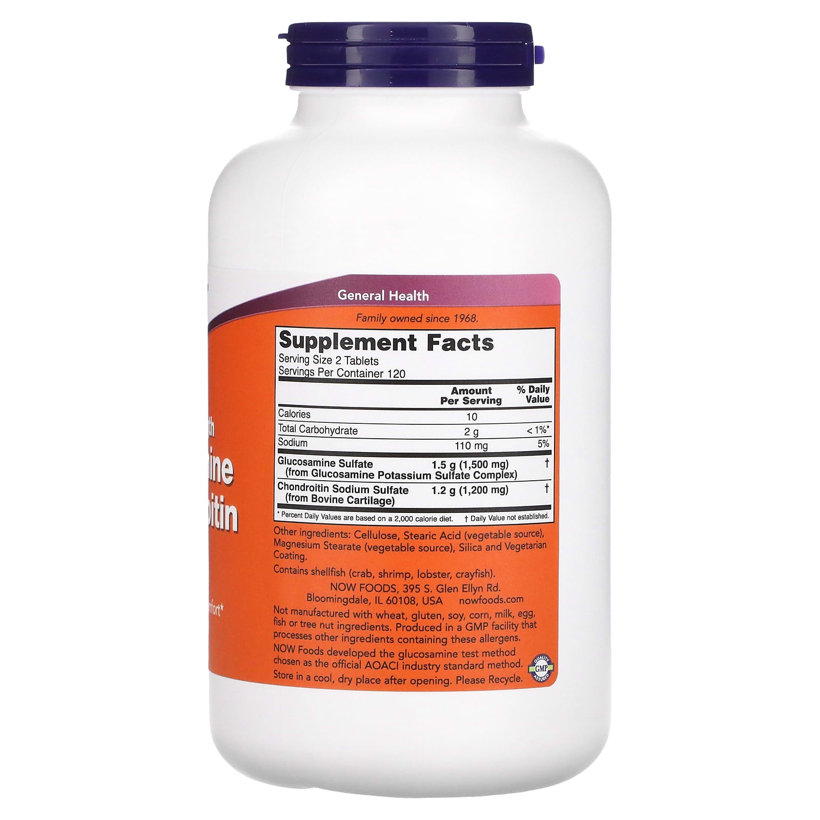 Glucosamina e Condroitina Extra Forte, 240 comprimidos, Now Foods