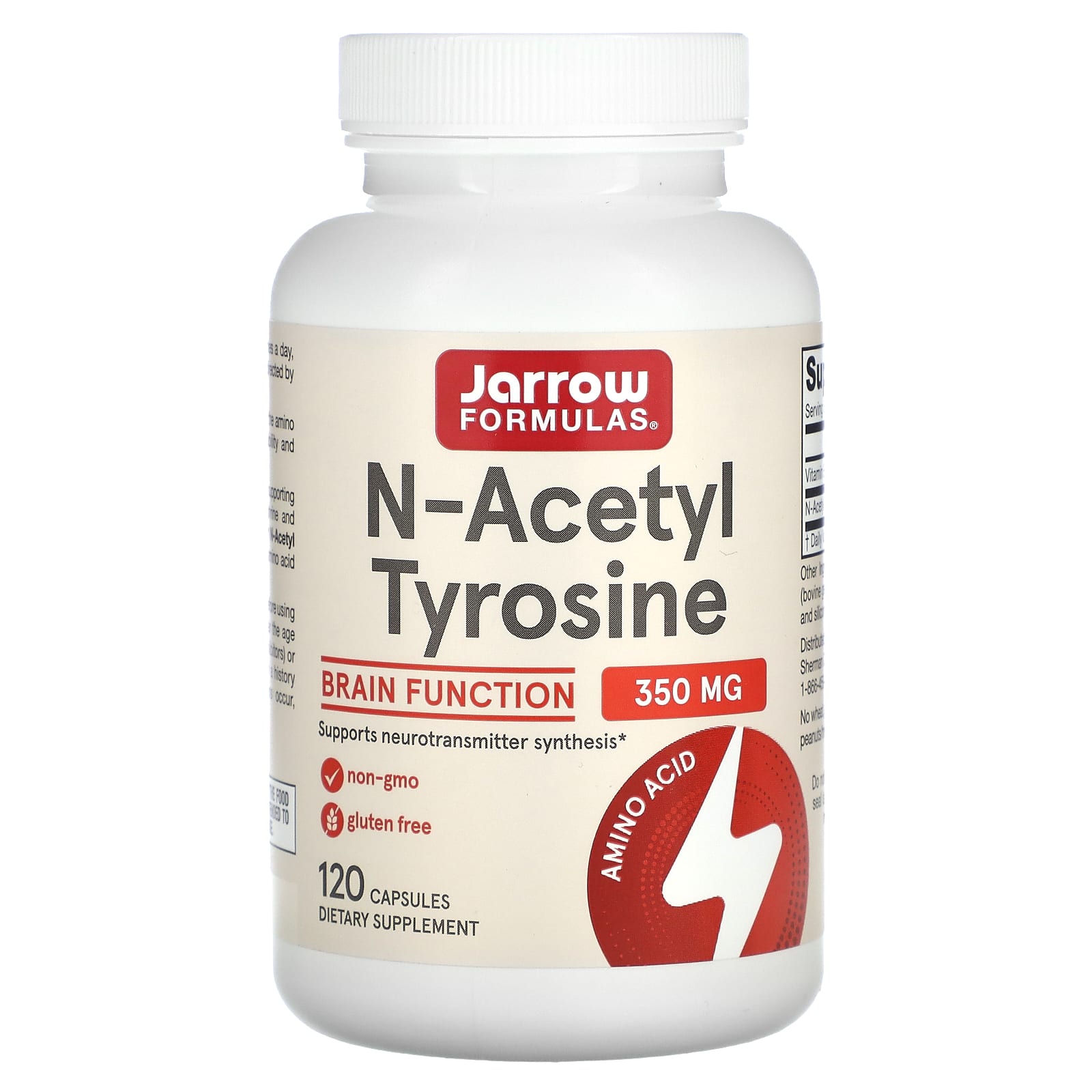 N-Acetil Tirosina, 350mg - 120 cápsulas, Jarrow Formulas
