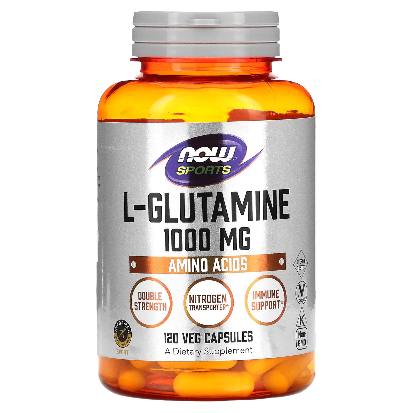 L-Glutamina 500 mg, 120 Cápsulas Vegetarianas, Now Foods