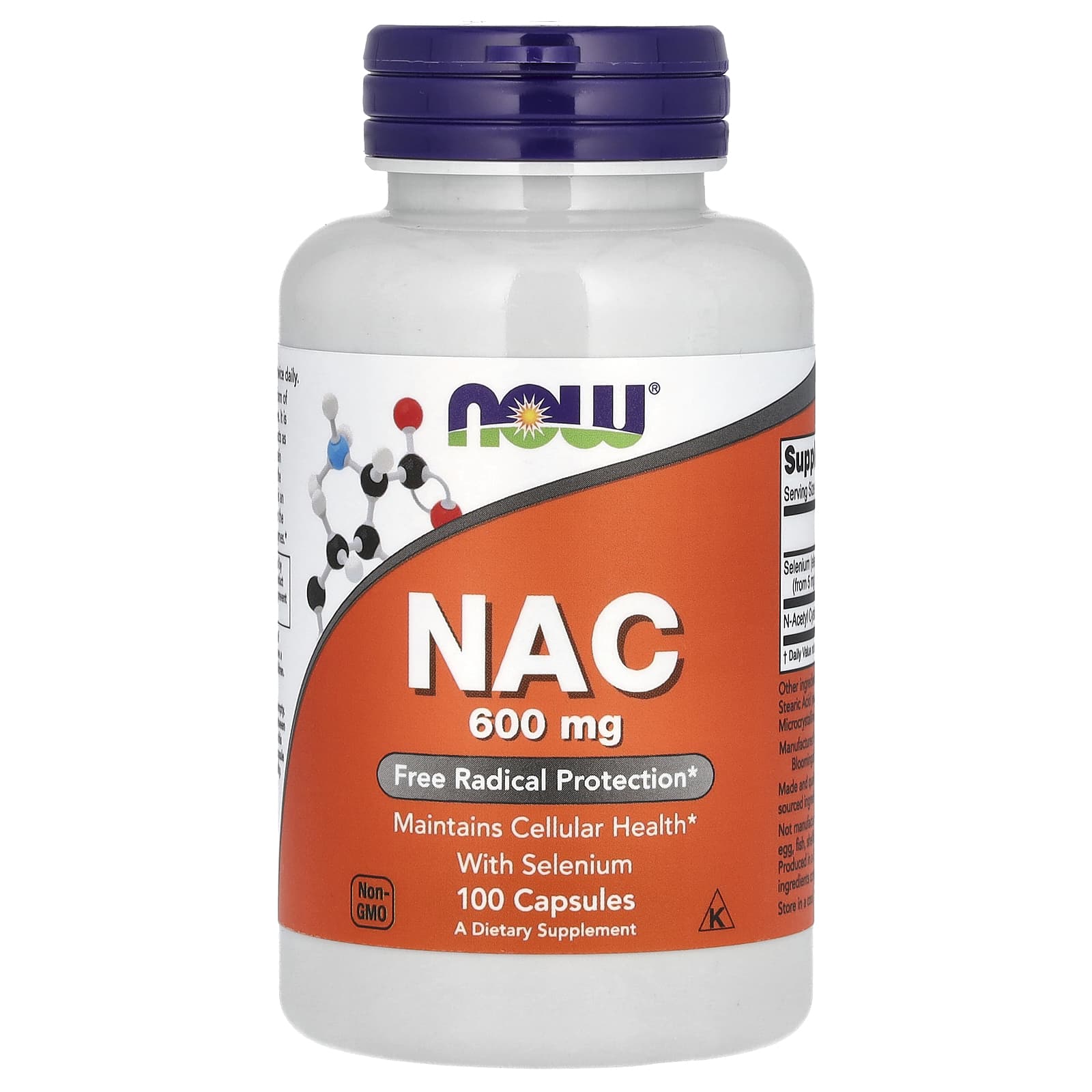 NAC com Selênio - 600mg, 100 caps, Now Foods