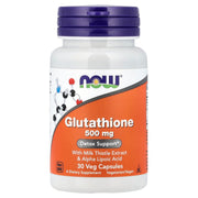 Glutationa com Extrato de Cardo Mariano e Ácido Alfa Lipóico - 500mg, 30 vcaps, Now Foods