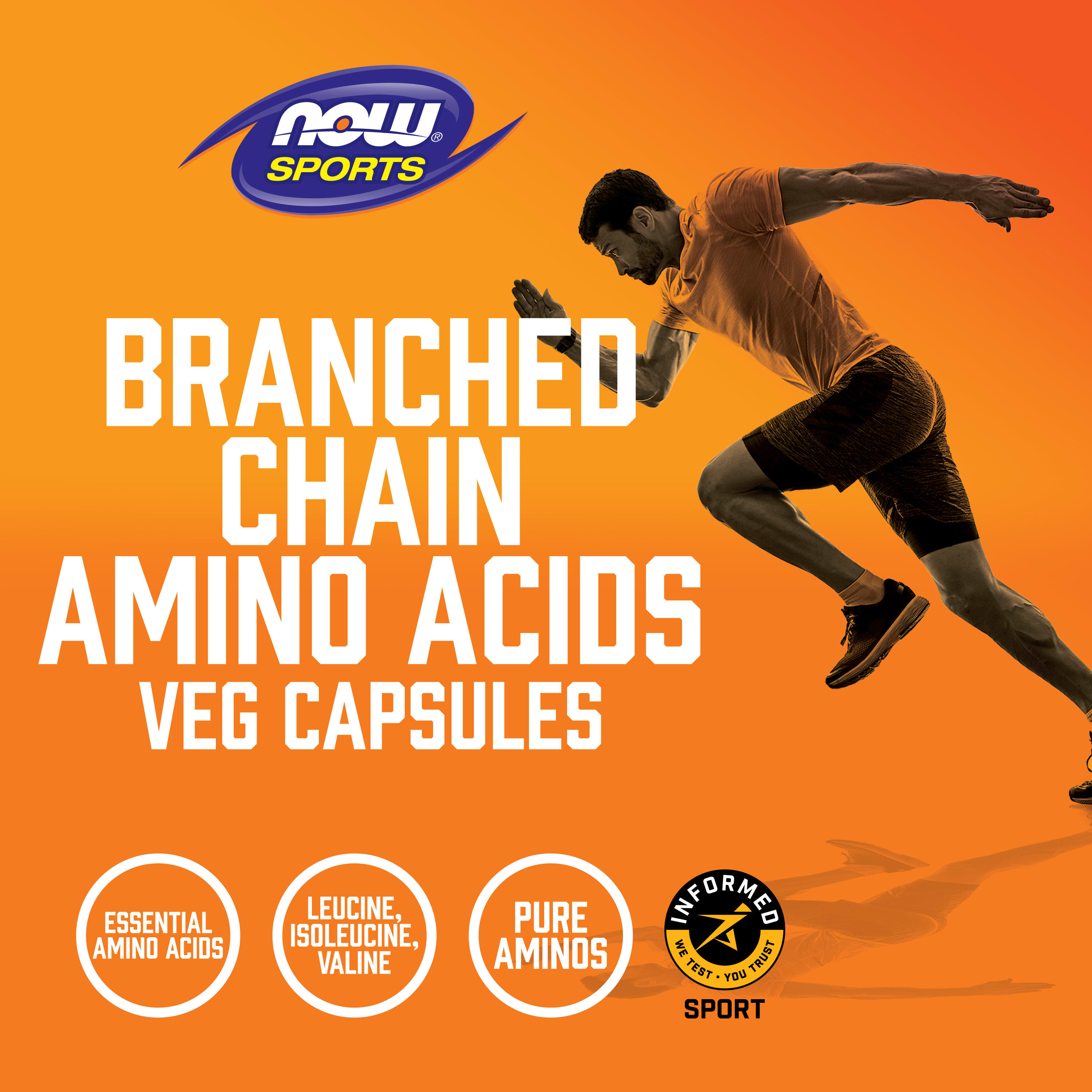 Aminoácidos de cadeia ramificada, 120 vcaps, Now Foods