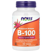 Vitamina B-100 de liberação sustentada, 100 comprimidos, Now Foods
