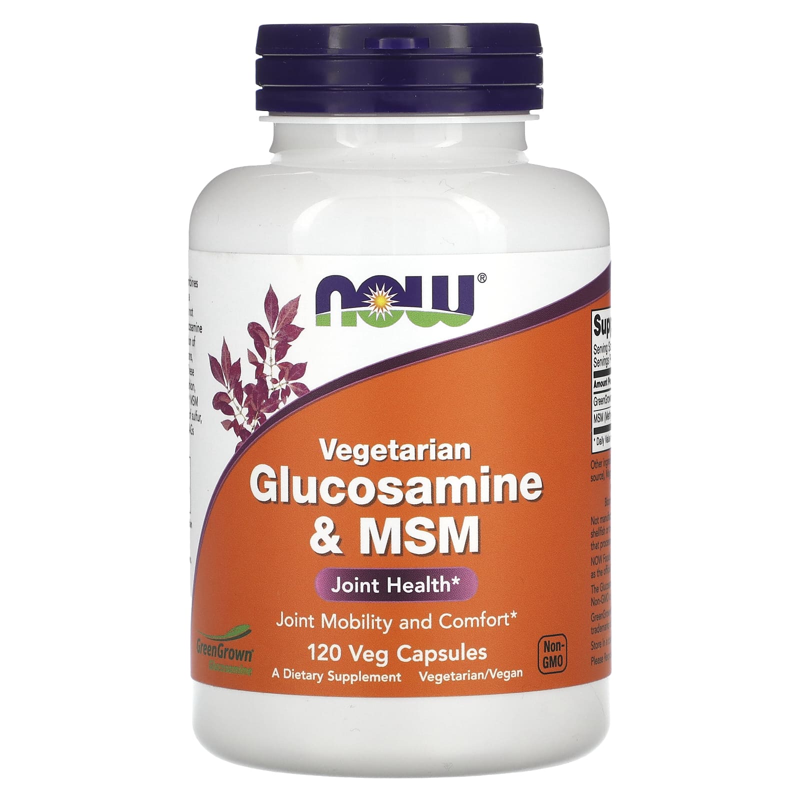 Glucosamina e MSM Vegetariano, 120 vcaps, Now Foods