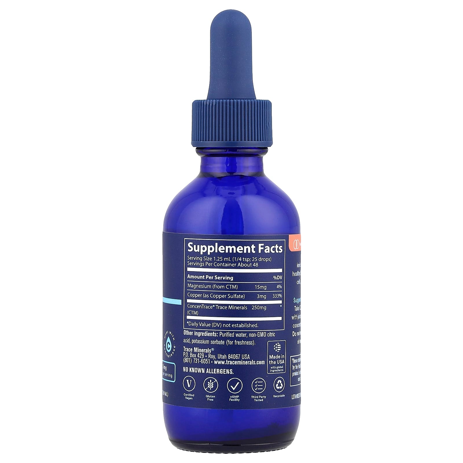 Cobre iônico, 3 mg, 2 fl oz (59 ml), Trace Minerals Research