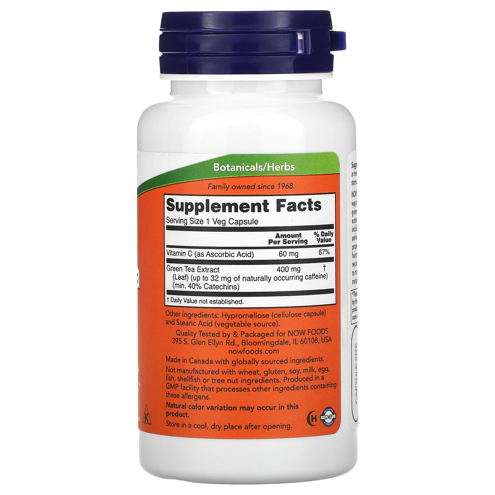 Extrato de Chá Verde 400 mg, 100 Cápsulas Vegetais, Now Foods