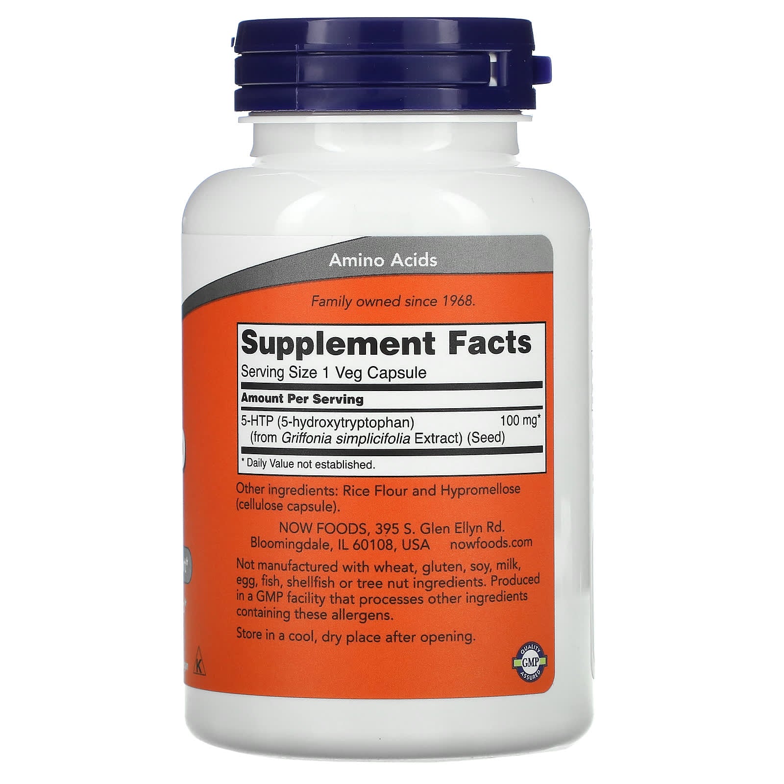 5-HTP 100 mg, 120 cápsulas vegetais, Now Foods