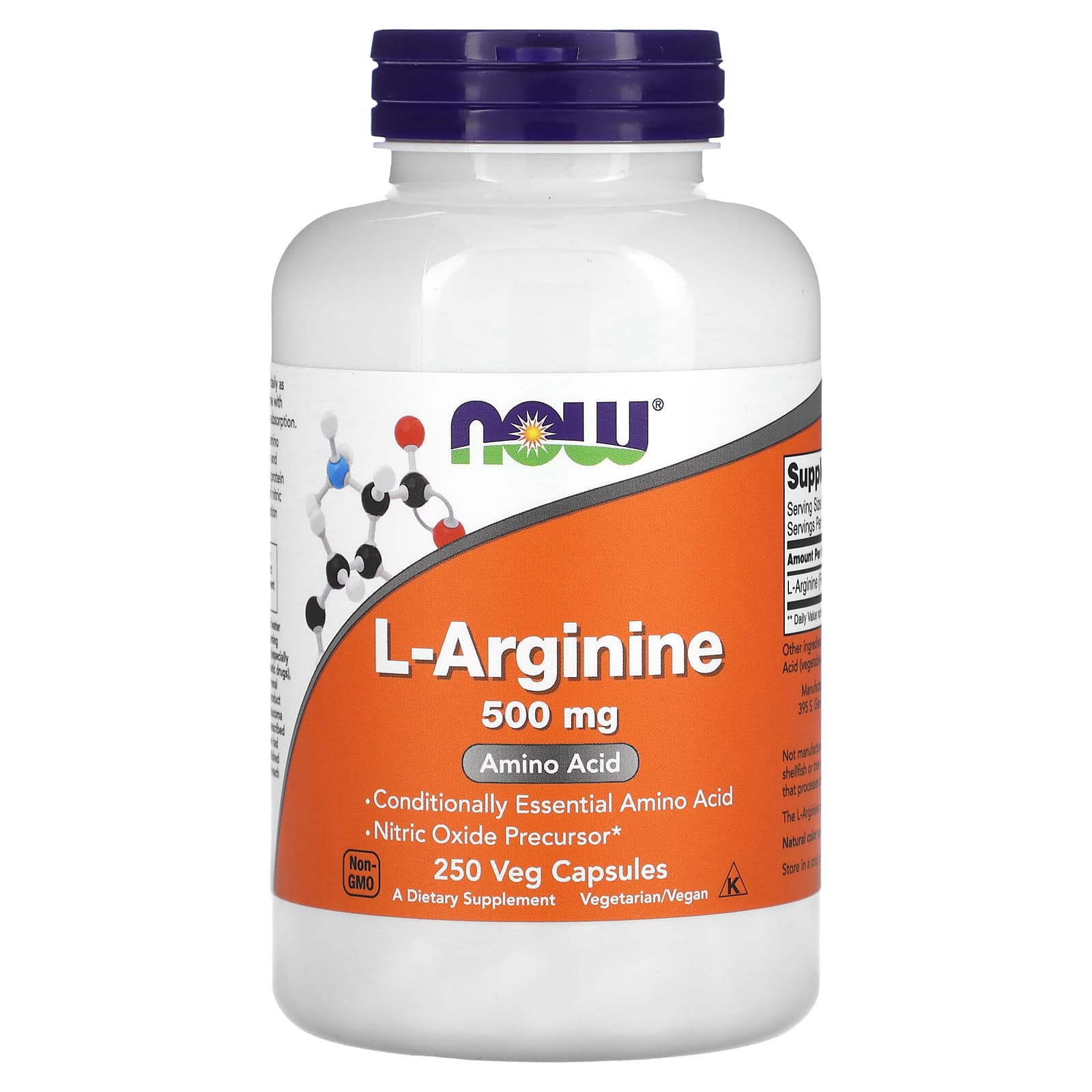 L-Arginina, 500 mg, 250 comprimidos, Now Foods