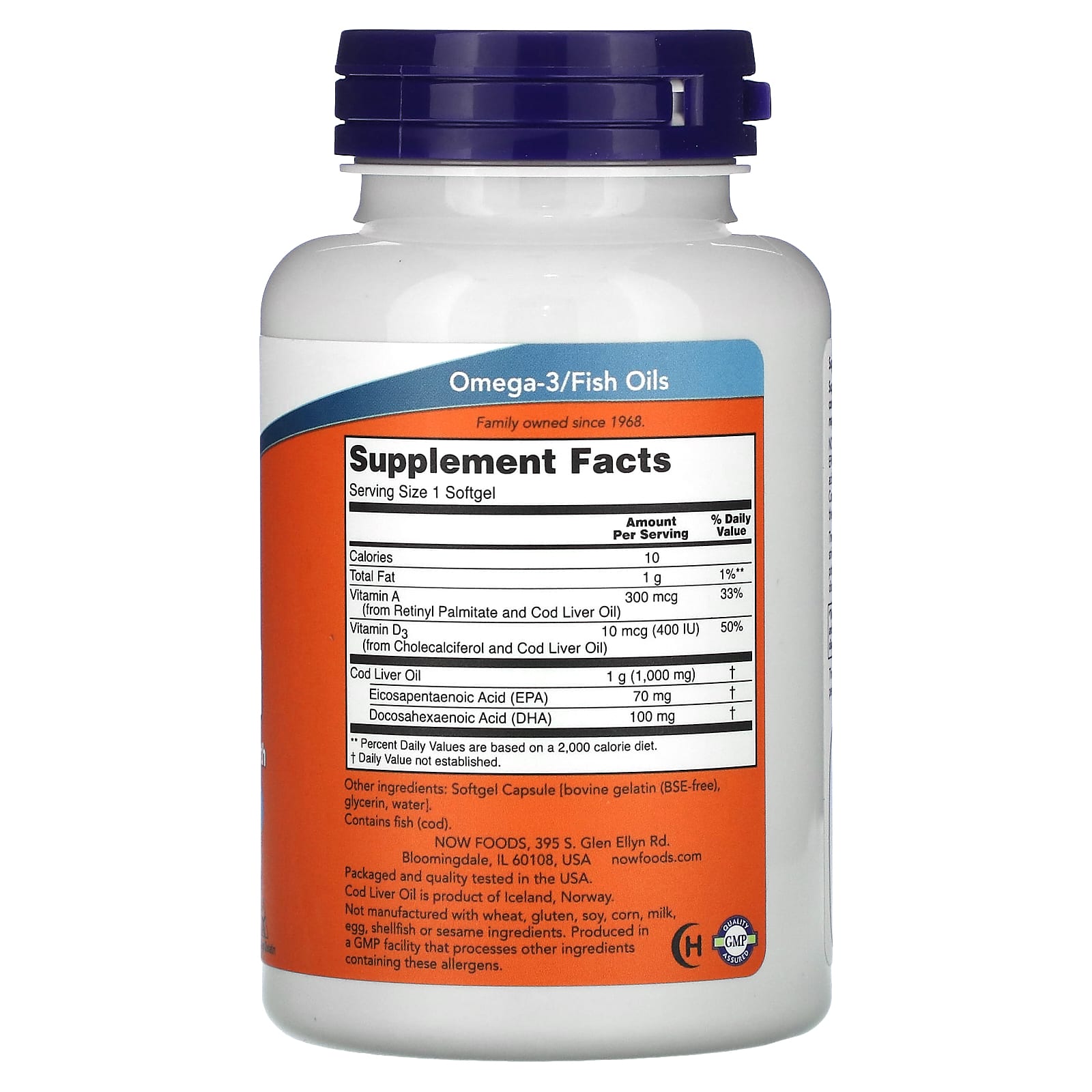 Óleo de fígado de bacalhau - 1000 mg de força extra, 90 Softgels, Now Foods